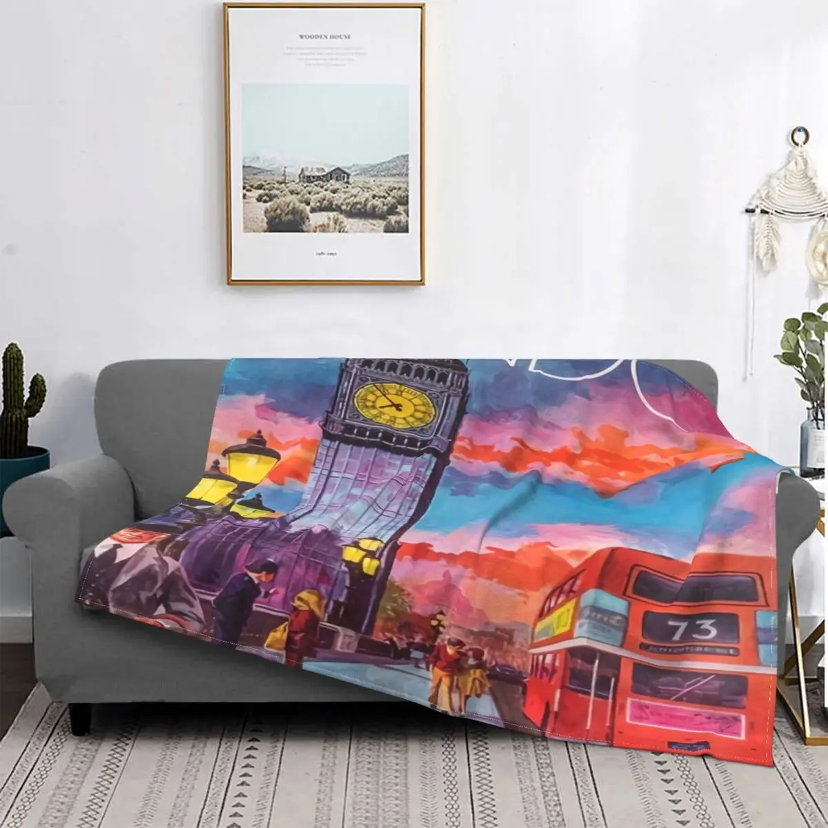 

Colcha a cuadros para cama, póster de viaje, manta de Londres, colcha de Picnic, manta de verano, 90