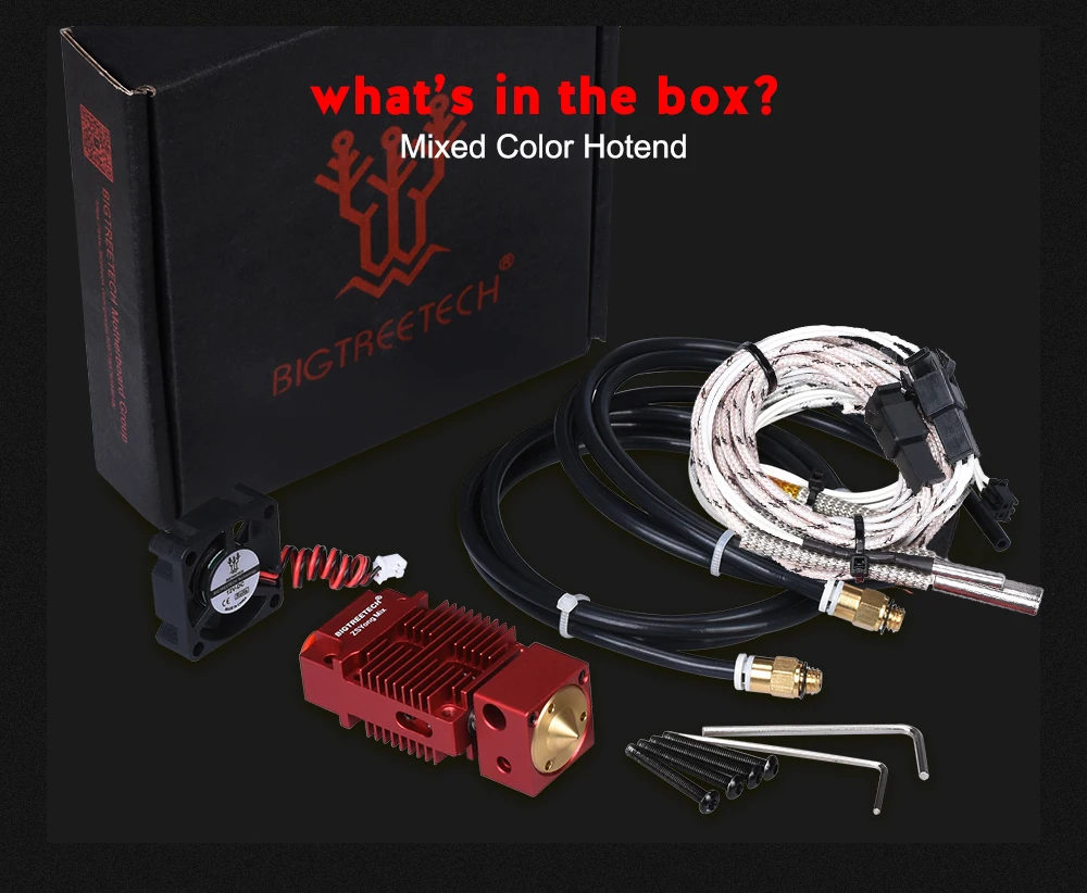 BIGTREETECH 2 в 1 из Hotend смешанные цвета Боуден экструдер части 3d принтер Hotend J-head 12 В/24 В 1,75 мм нити для Titan MK8