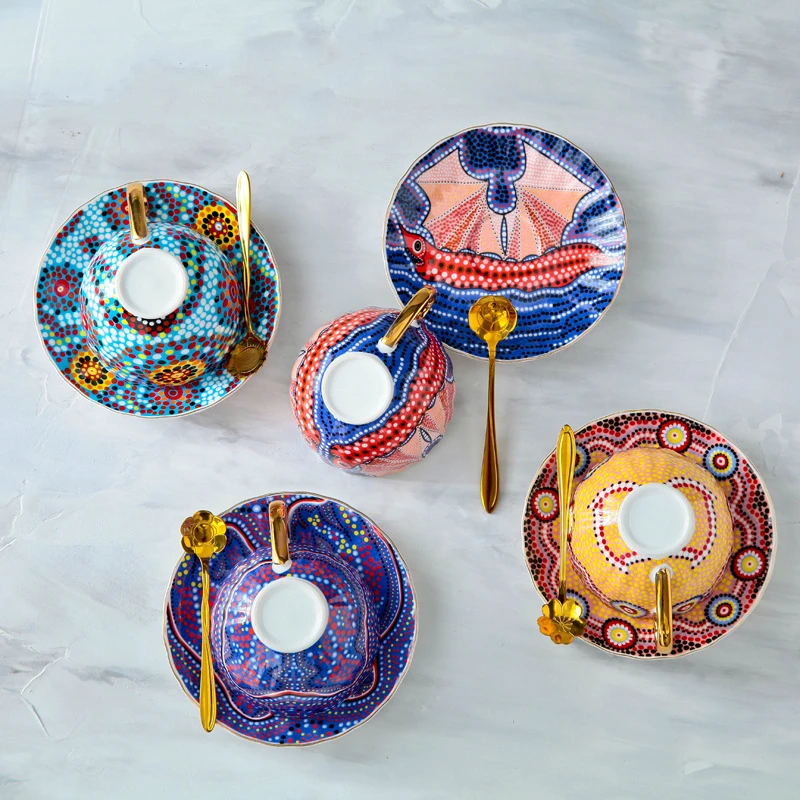 Модная кофейная чашка блюдца Европейский маленький роскошный английский стиль