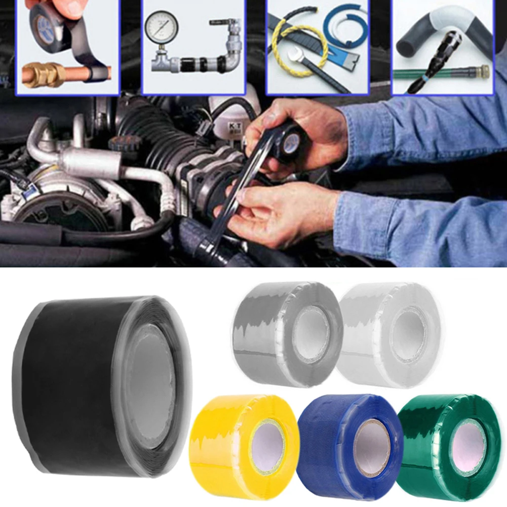 

5 ft/10 ft Self-adhesive Protective Tape Extra Long Strong Silicone Rubber Sealant Tape Waterproof Stop Leaks Seal Repair Tape