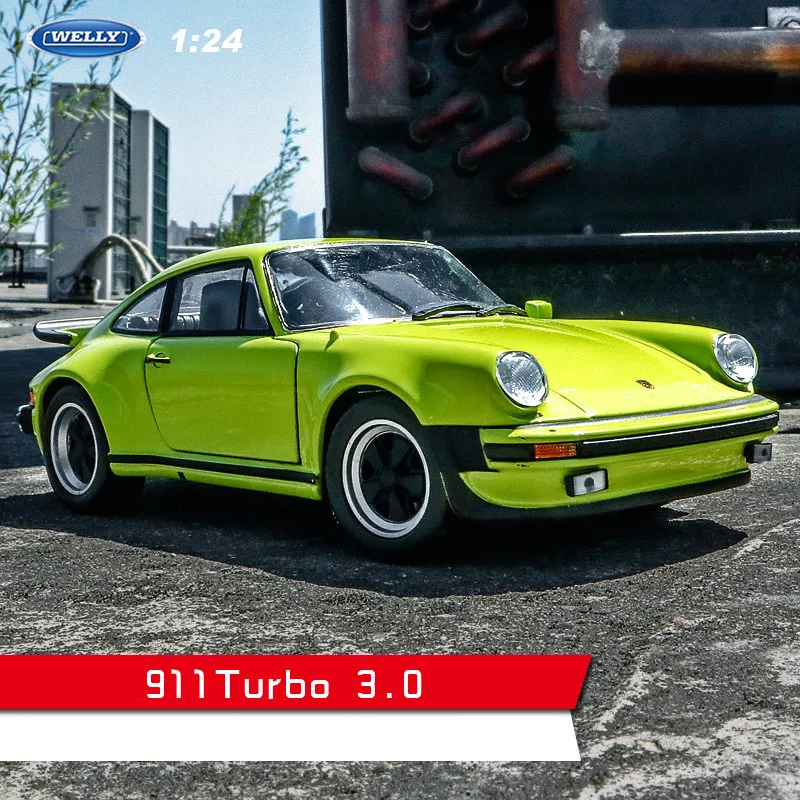 911 Turbo 3.0 Welly 1:24 Porsche 918 модель автомобиля из сплава Модель автомобиля украшение автомобиля коллекция Подарочная игрушка Литье под давлением модель игрушка для мальчиков - Цвет: 911 Turbo 3.0