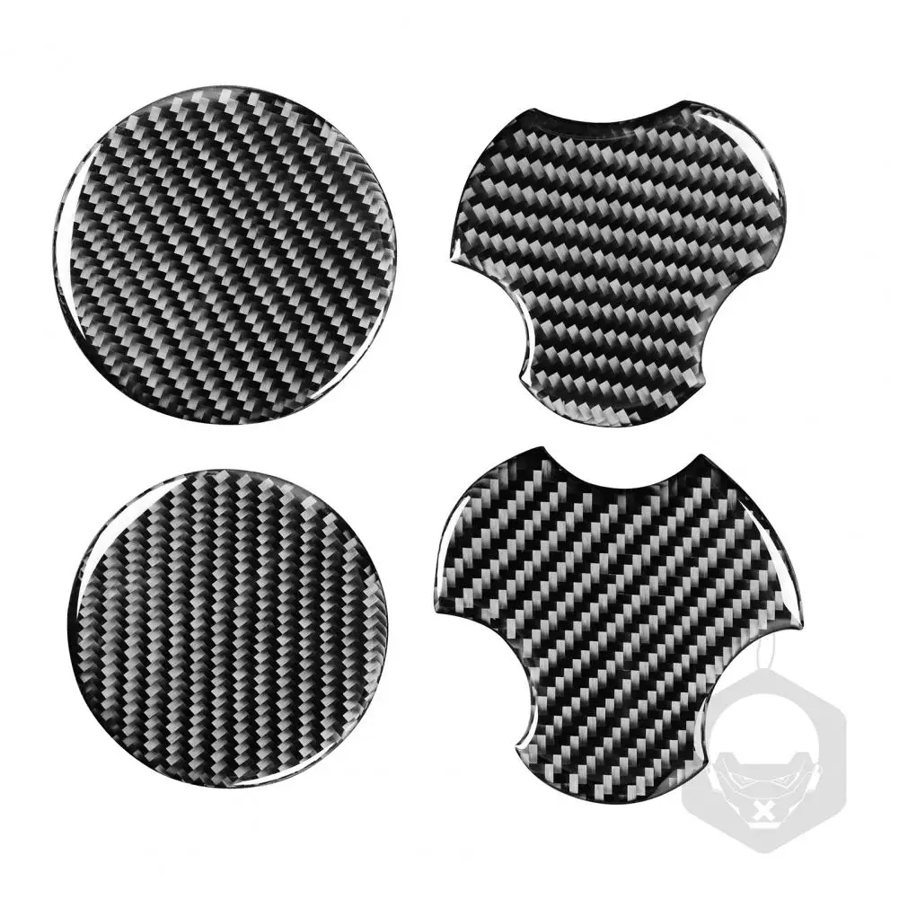 

4Pcs Cup Sticker Back Adhesive High Temperature Resistance Carbon Fiber Smooth Surface Cup Trim Sticker for Jeep Wrangler JK 200