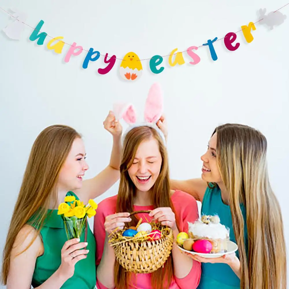 Пасхальные украшения сделай сам 2 м подвесная гирлянда в виде счастливого