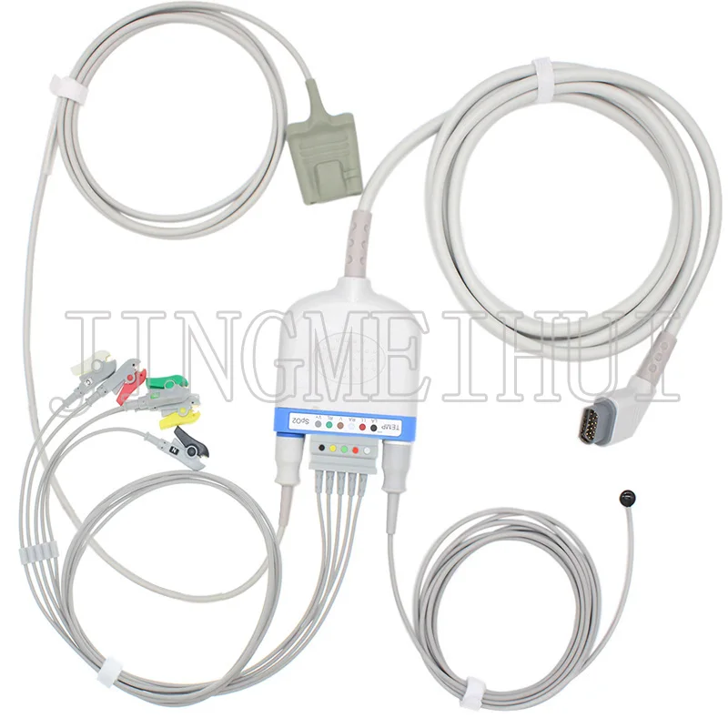 Совместимый многоканальный кабель Seimens-Drager 3368391 с адаптером spo2/Temp/ECG для монитора