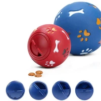 dog toy rubber ball chew dispenser leakage food play ball interactive pet dental teething training toy blue red diameter 7 5 cm