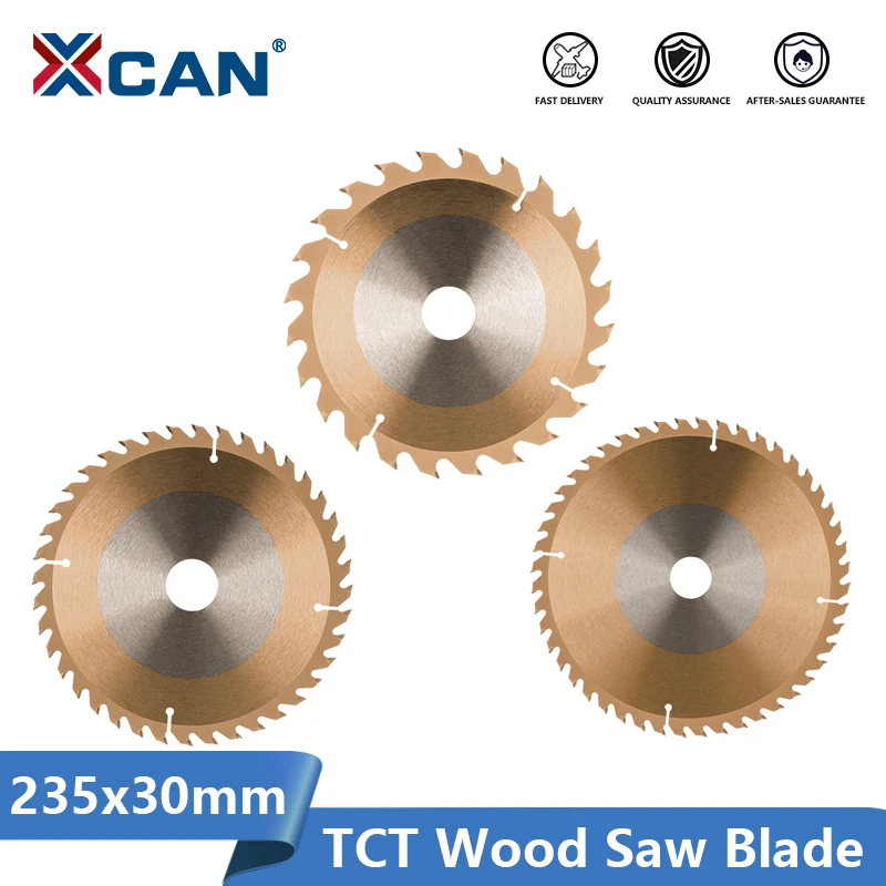 

XCAN 235 мм циркулярные пилы 24T,40T,48T TiCN твердосплавные режущие диски для резки древесины пластиковые ПВХ-панели с имитацией дерева пильного дис...