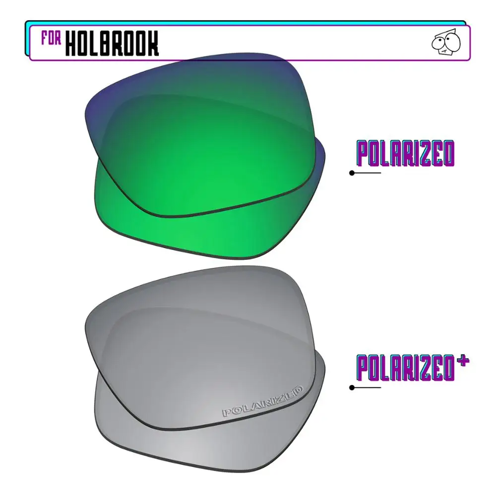 

Поляризованные Сменные линзы EZReplace для солнцезащитных очков Oakley Holbrook-SilverP Plus-Green P