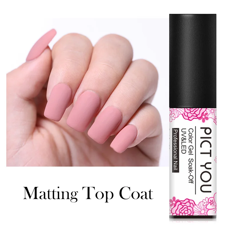 Matte Top Coat PICT YOU 5 мл мигающий кошачий глаз Гель-лак для ногтей впитывающийся Гель-лак для нейл-арта УФ светодиодный УФ Магнитный Гель-лак 12 цветов - Цвет: Matte Top Coat