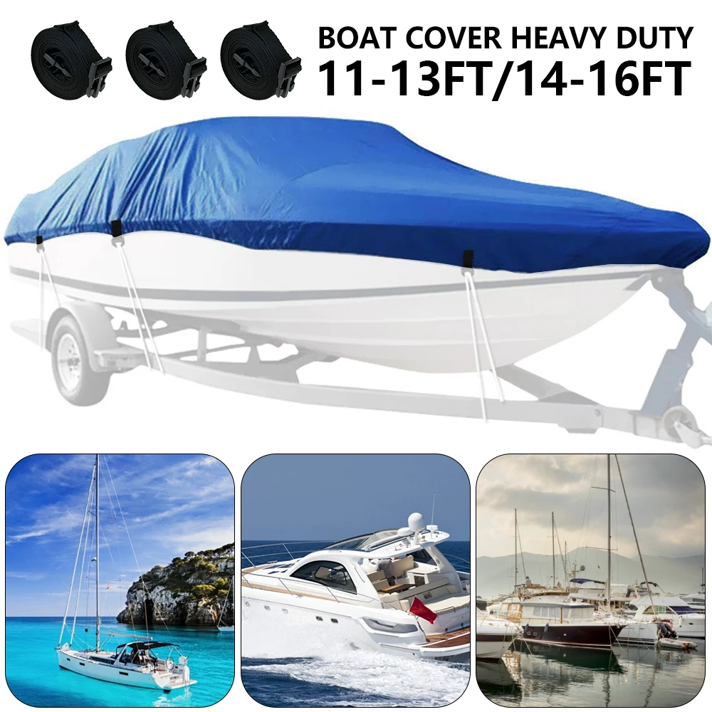 Брезентовый чехол для лодки Barco, 11-13/14-16 футов, защита от УФ-лучей, водонепроницаемый, прочный, 210D 420D, морской, подходит для перевозки на прицепе.