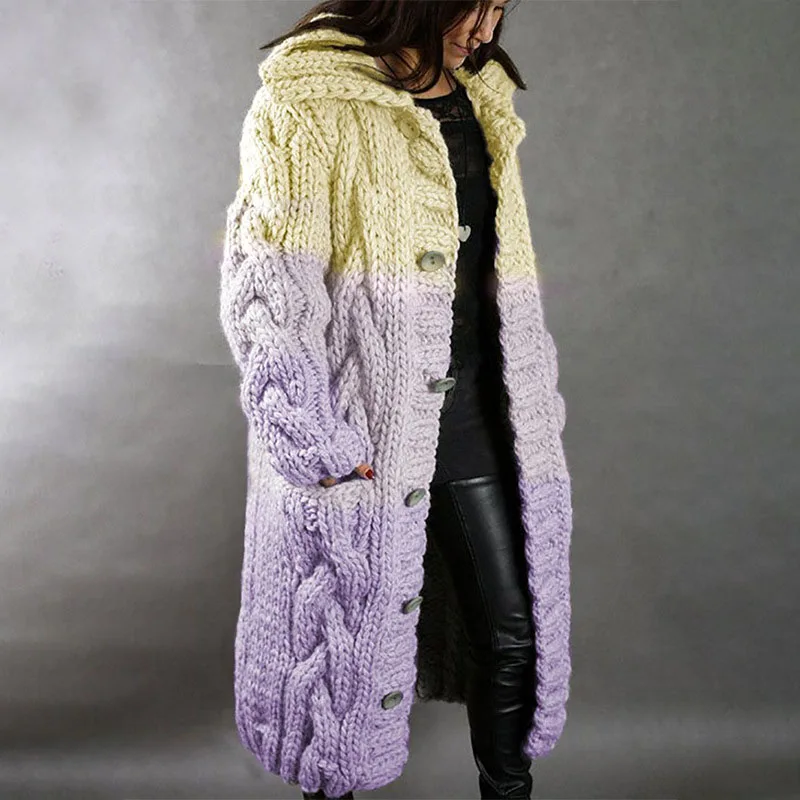 

Женский кардиган на пуговицах, с длинным рукавом и отложным воротником