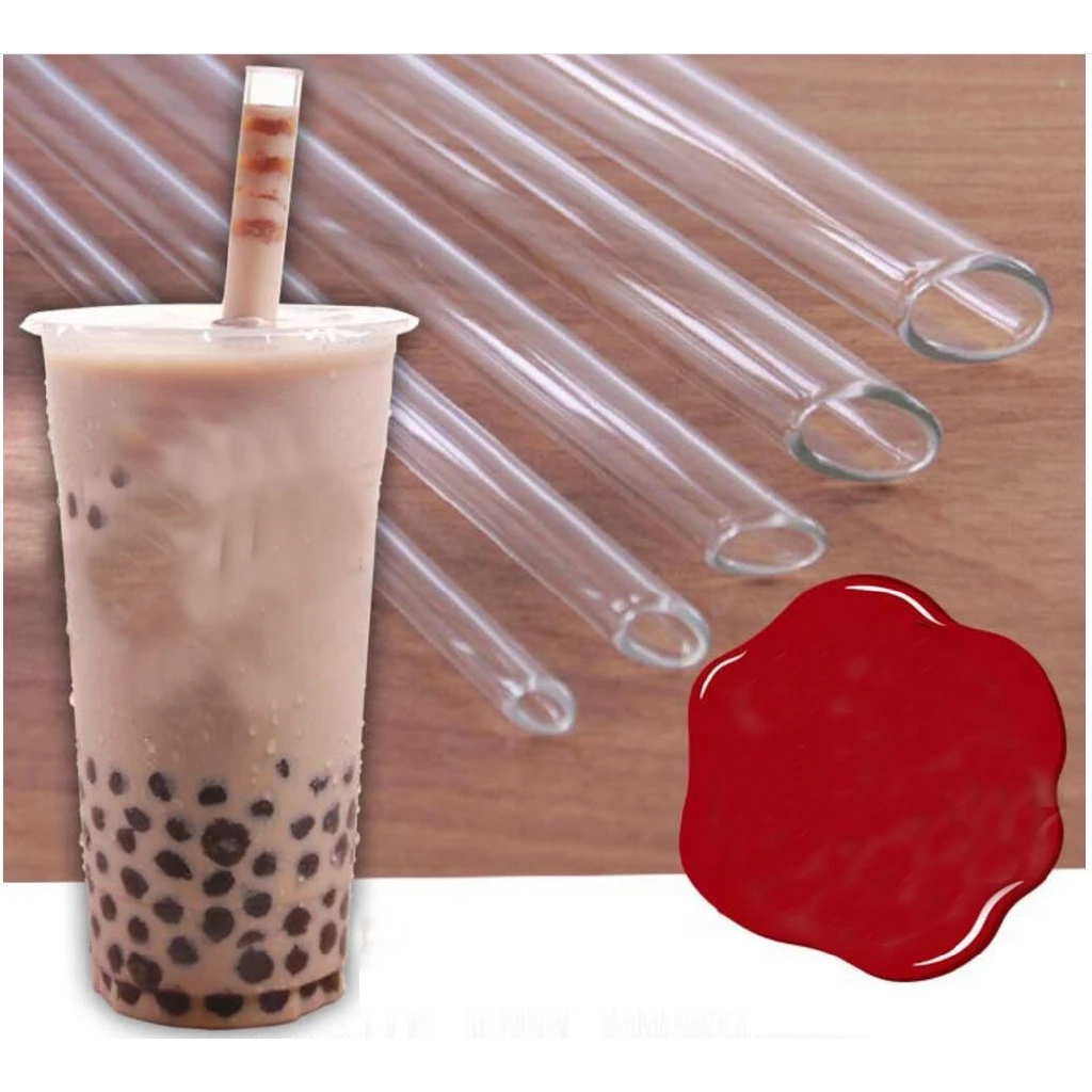 

1PC 8/12/14mm Straight Glass Clear Straws Drinking Straws Beverages Milk Tea Reusable Straight Pyrex Point