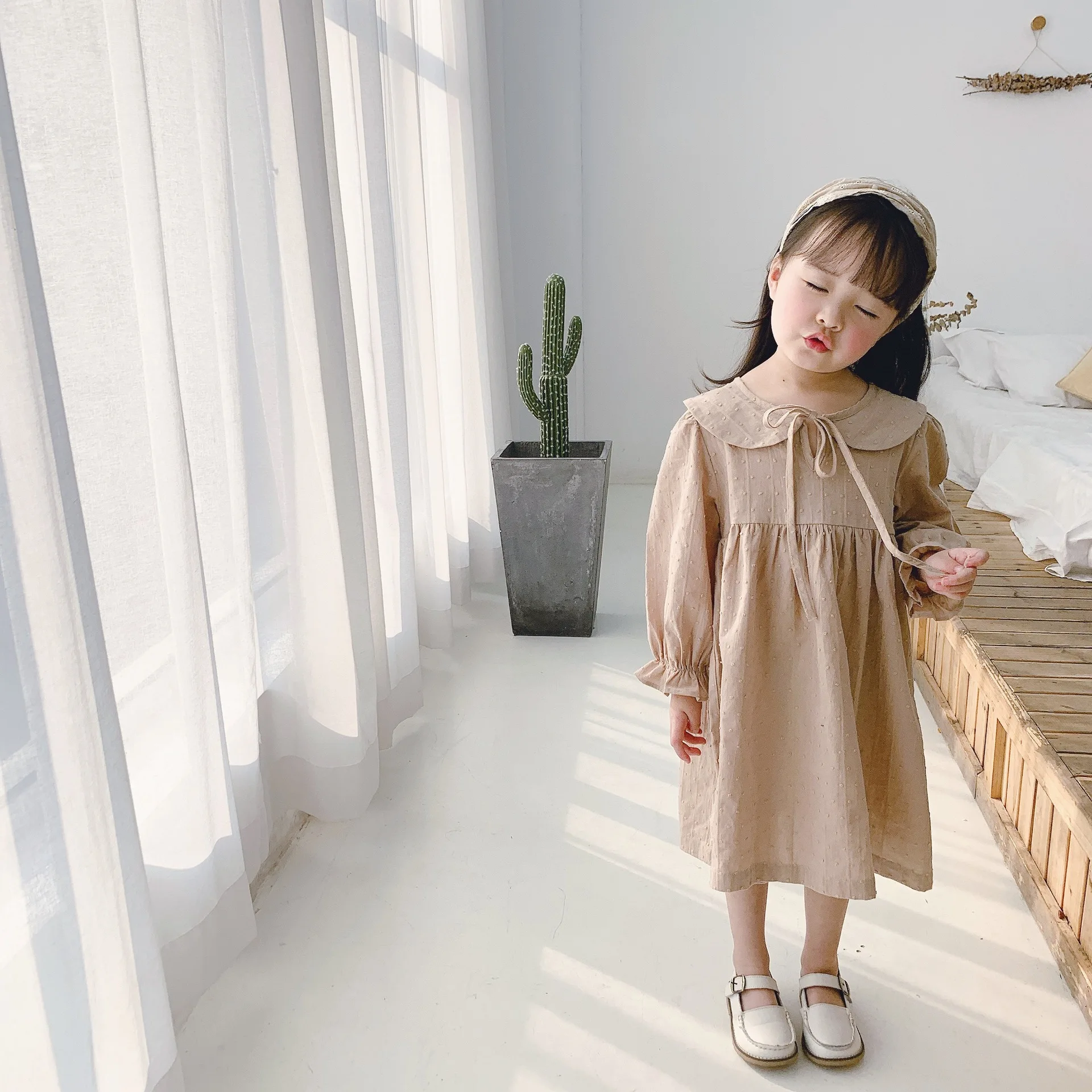 Весна-Осень 2020 Новое поступление хлопковое платье принцессы в Корейском стиле с
