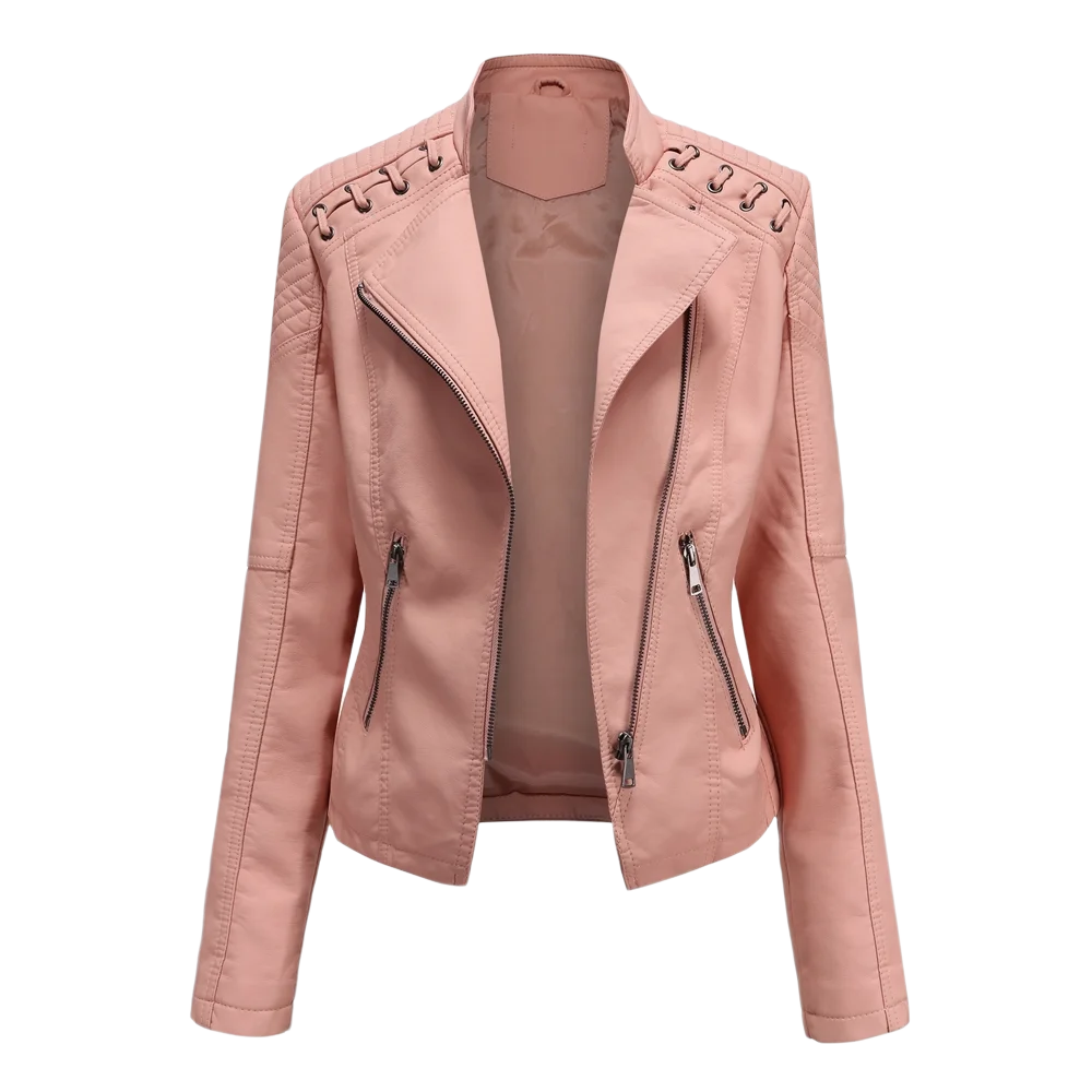

Women Plus Size S-4XL PU Faux Leather Jacket Coat Autumn Winter Motorcycle Long Sleeve Jackets Zip Up Leather Jacket Streetwear
