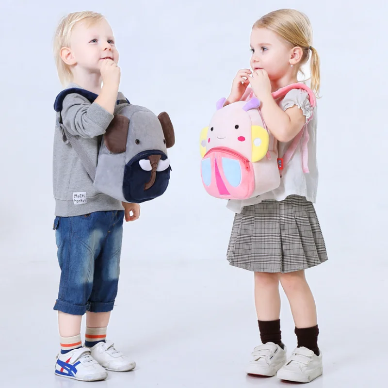 Fashion Kindergarten Schoolbag Cute Cartoon Kids Plush Backpacks Animal Backpack Children School Bags Girls Boys Backpack Gift