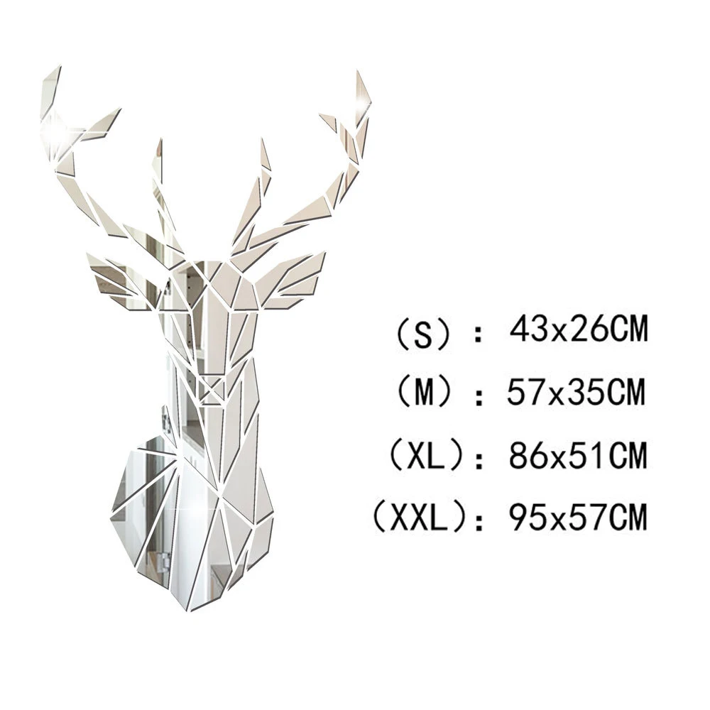 Самодельные декоративные 3D настенные наклейки с головой оленя Пластиковые