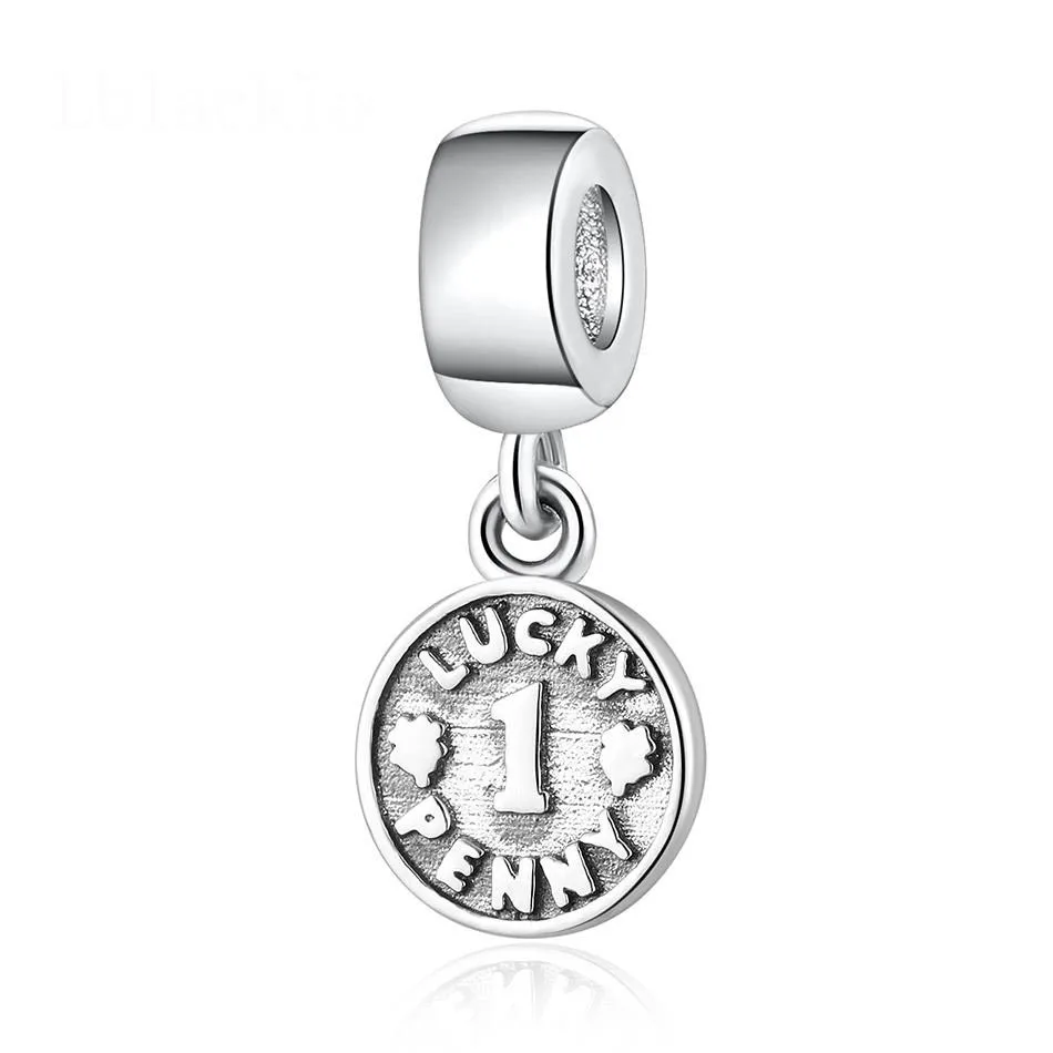 Аутентичные винтажные Подвески в виде копейки на удачу S925 бусины очаровательные