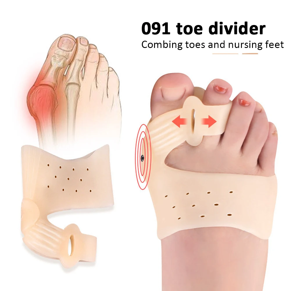

2 шт. разделитель пальцев Bunion Bone Ectropion регулятор вальгусной деформации, корректирующая накладка выпрямитель для ног для ухода за ногами