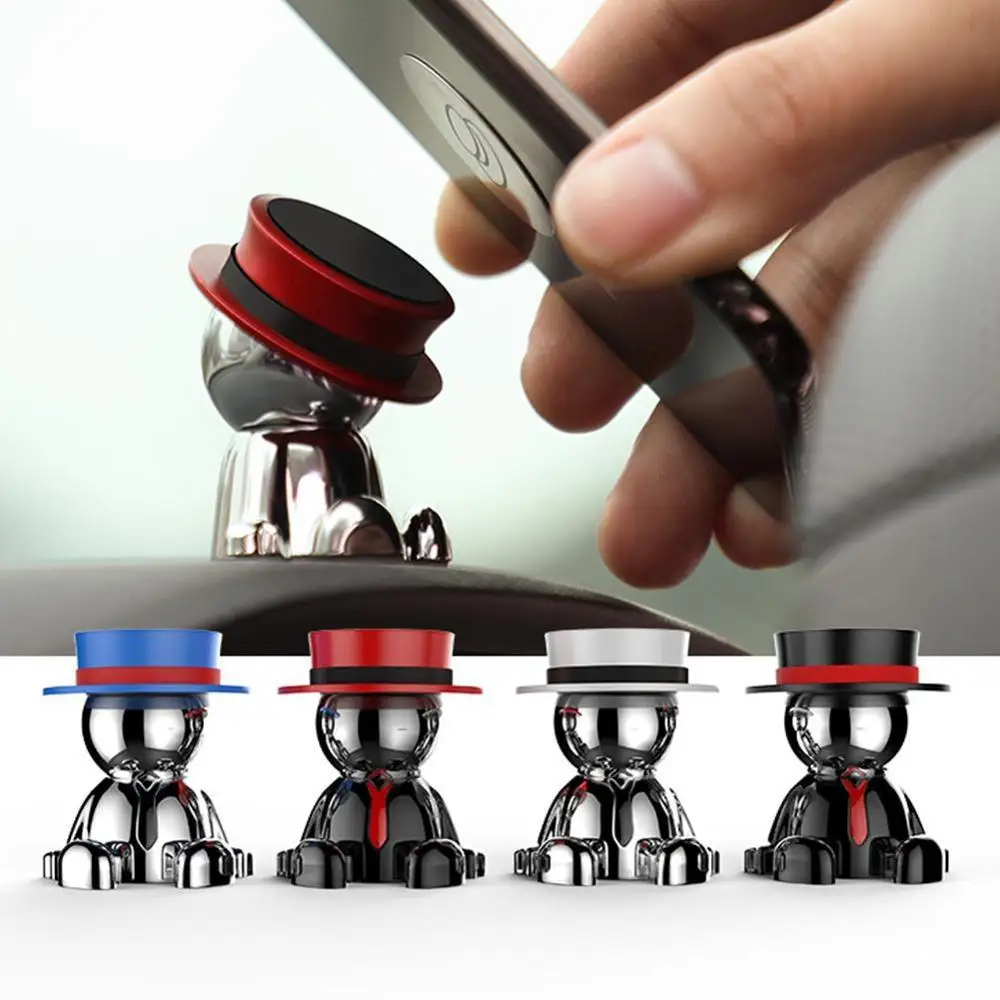 Universal 360 degree Rotation Magnetic Car Mount Doll Shape Cell Phone Stand Holder Dash Hat man For GPS NEW Hot Sale | Автомобили и