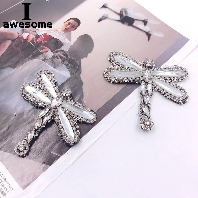 

DIY Dragonfly Insect Rhinestone Bridal Wedding Party Shoes Accessories For high Heels Flats Slipper Shoe Decorations flower