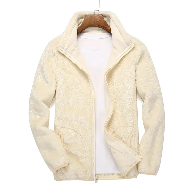 Мужская и женская двухсторонняя флисовая куртка теплая Толстая для улицы