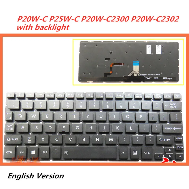 

Новая английская клавиатура для Toshiba P20W-C P25W-C P20W-C2300 P20W-C2302