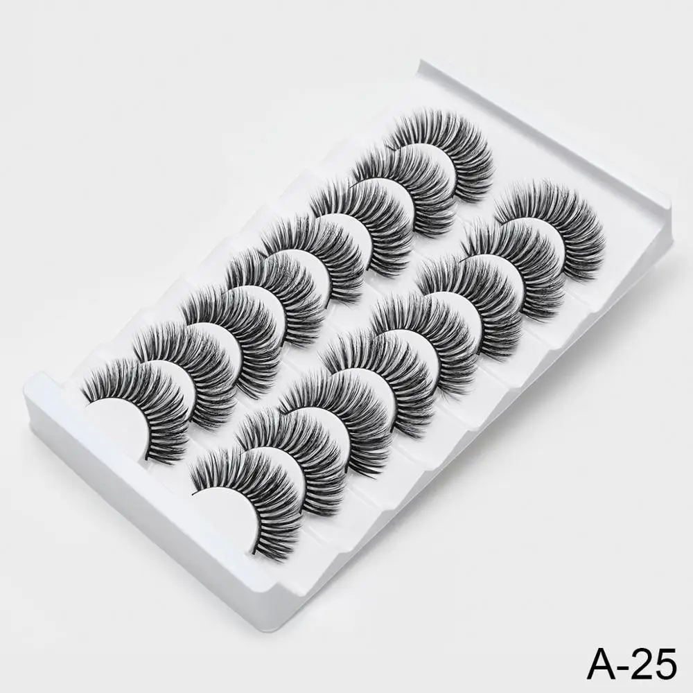 SEXYSHEEP 2/8/20 пар 15-20 мм натуральный 3D накладные Искусственные ресницы косметический набор норковые ресницы расширения норковые ресницы «maquiagem» - Цвет: A25