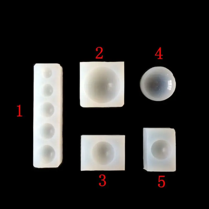 

5Pcs Half Round Jewelry Cabochon Resin Silicone Mold Resin Epoxy Jewelry Making