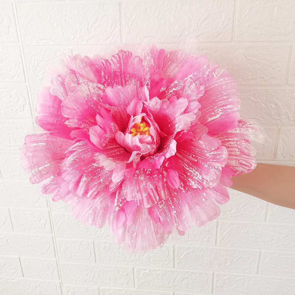 

High-grade Silk Peony Artificial Flowers for Wedding Party Decoration Children's Day Stage Props Yarn Cloth Peony Flower Head