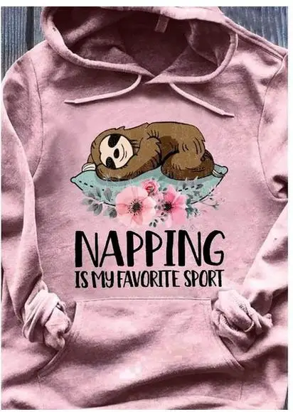 Толстовки женские с длинным рукавом принтом &quotЛенивец&quot Спортивная толстовка