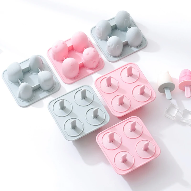 

Cartoon Animal Three-dimensional Silicone Popsicle Mold Summer Homemade Ice Cream Silicone Mold High-quality Ice Cube Tray