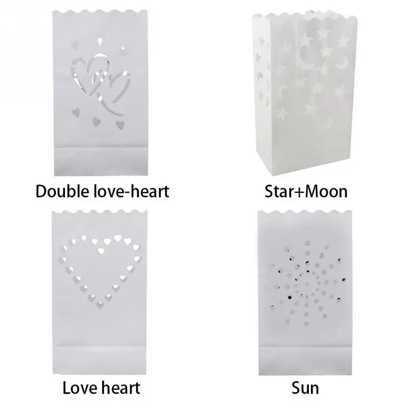 20 шт./лот Свадебные реквизиты в форме сердца огнеупорный бумажный мешок для