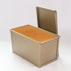 Прямоугольник с антипригарным покрытием коробка для тостов Кухня Хлеба Пан пресс-форм Wкрышкой инструмент для выпечки Золотой пульсации углерода Сталь торты, хлеб пресс-формы для выпечки