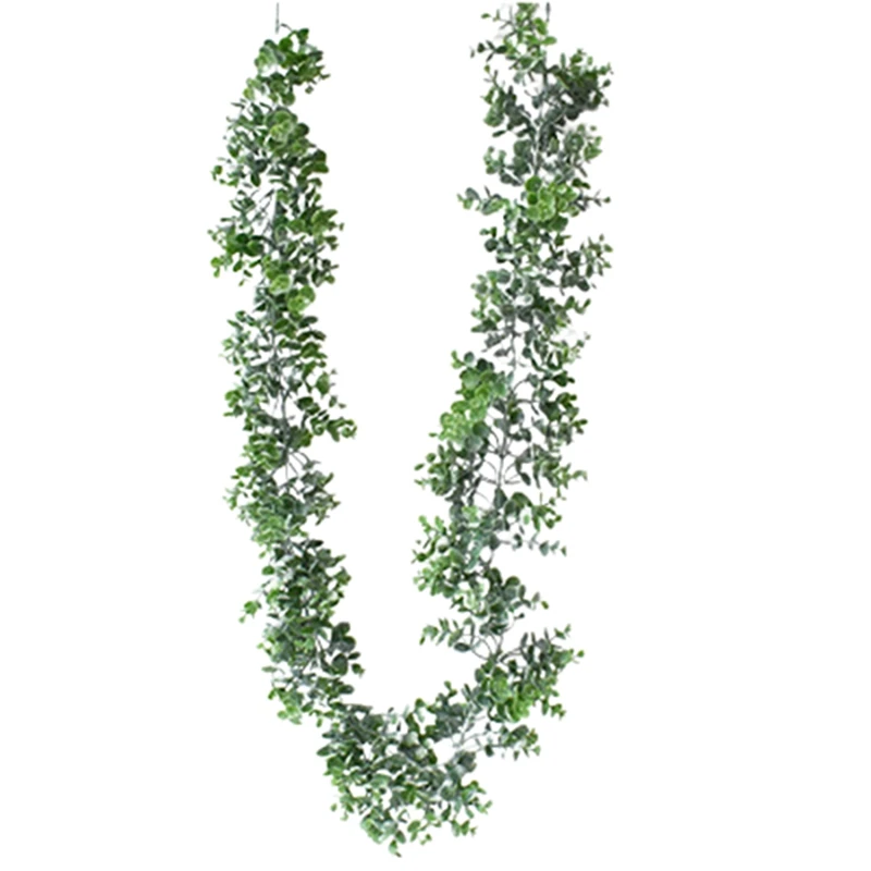 

Plastic Leaves Rattan Artificial Vine Fake Eucalyptus Leafs Ivy Hanging Plants For Home Garden Wedding Decoration