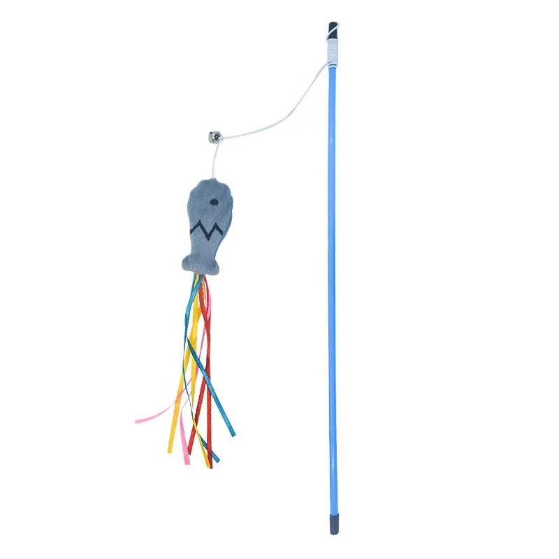 Игрушка для кошек голубая лента рыба Аза палка кошка сумасшедшая игрушка игрушки