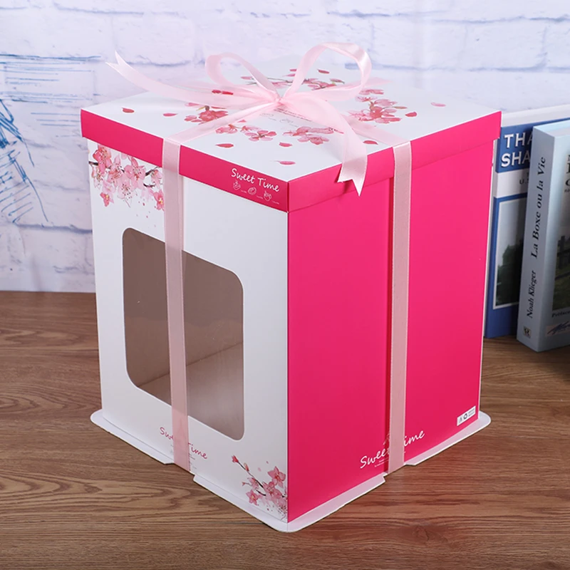 5 шт. увеличивающая коробка для праздничного торта 6/8 дюймов окна упаковочные