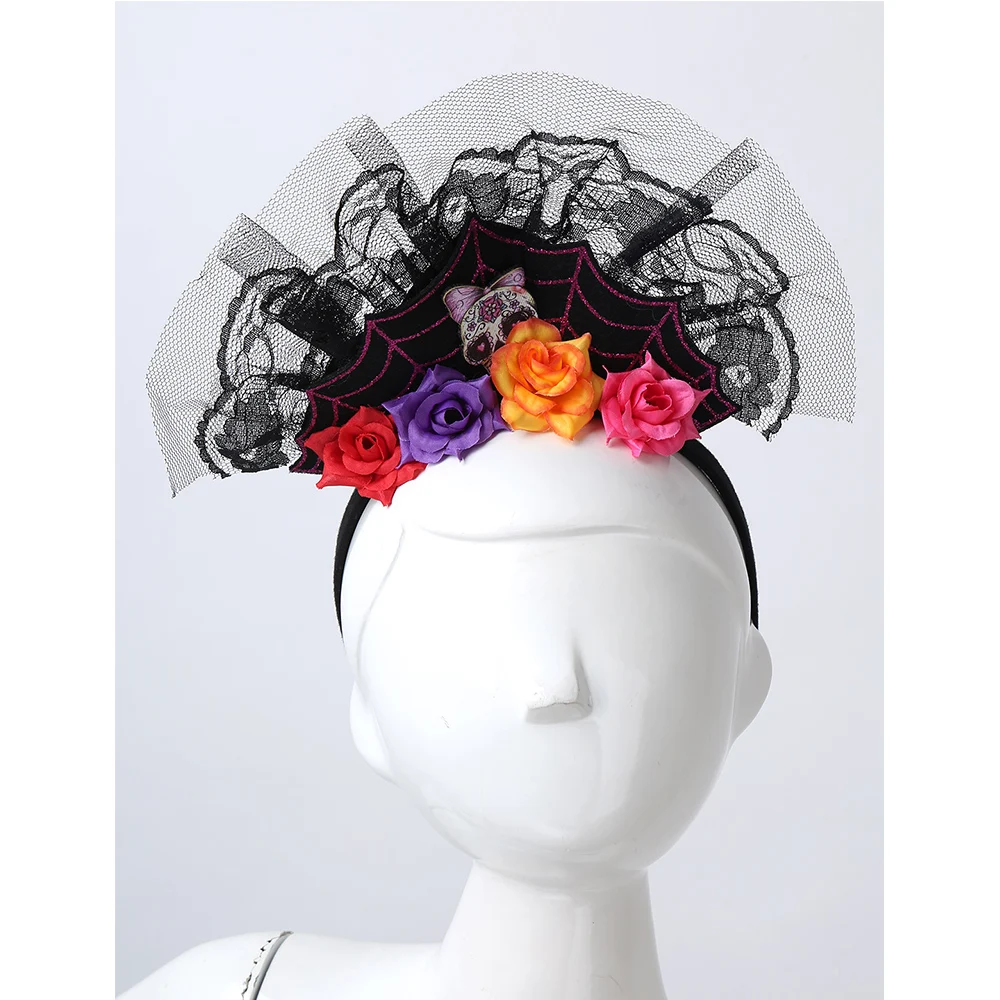 

TiaoBug Kids Skeleton Skull Pattern Mesh Tutu Skirt with Headwear Gloves Child Girls Halloween Cosplay Fancy Party Witch Costume