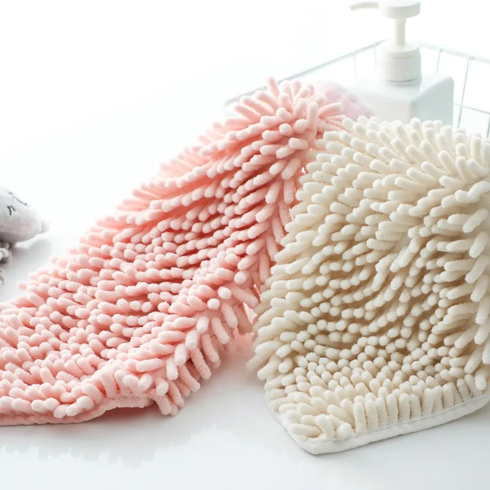 Картонное синель подвесное полотенце для рук Впитывающее Воду мягкое утолщенное носовой платок Висячие кухонные без ворса тряпка подарки для детей