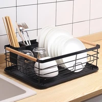 stainless steel single layer dish rack kitchen organizer storage drainer drying plate shelf sink knife fork container accessory