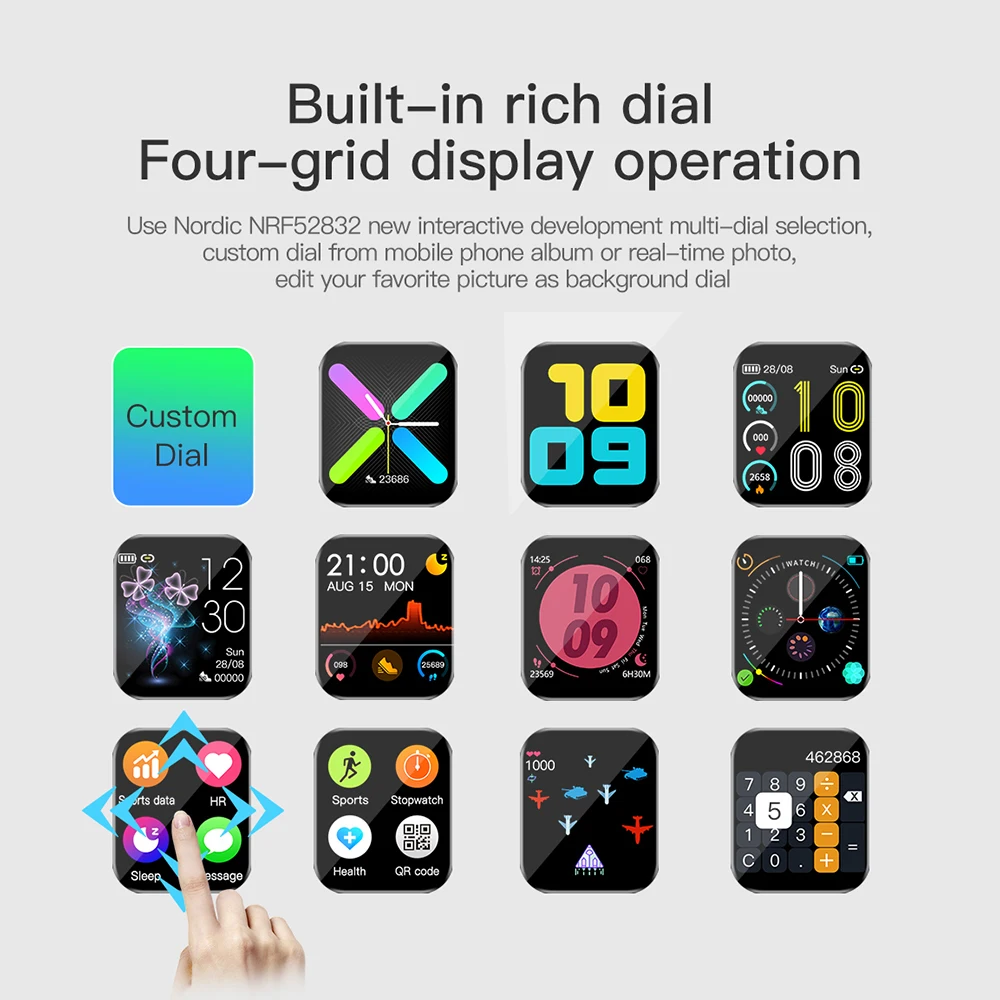 

NEW P9 Smart Watch Men Woman Full Smartwatch Built-in Game IP67 Waterproof Heart Rate Sleep Monitor For IOS Android Phone