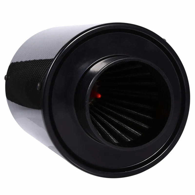 

1 Set Universal Car 3 inch Carbon Fibre Cold Air Filter Feed Enclosed Intake Induction Pipe Hose Kit Universal