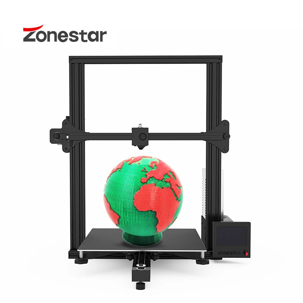 Günstig ZONESTAR Z5X Serie Große Hohe Präzision Auflösung Ultra Schweigen Einfache Installieren Optional Dual Extrusion Auto Mix Farbe 3D Drucker