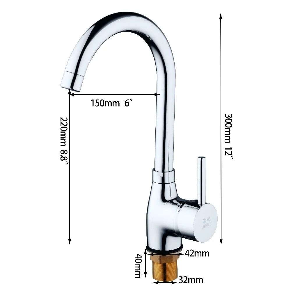 KEMAIDI Stainless Steel Swivel Kitchen Faucet 360 Degrees Chrome Brass Mixer Basin Sink Water Tap | Обустройство дома