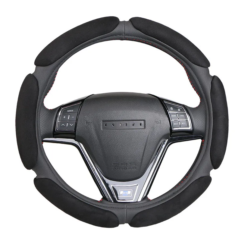 Нескользящий чехол на руль с 3D дизайном/Флокирование clothcar Оплетка на руль диаметром 38 см для 95% автомобиля