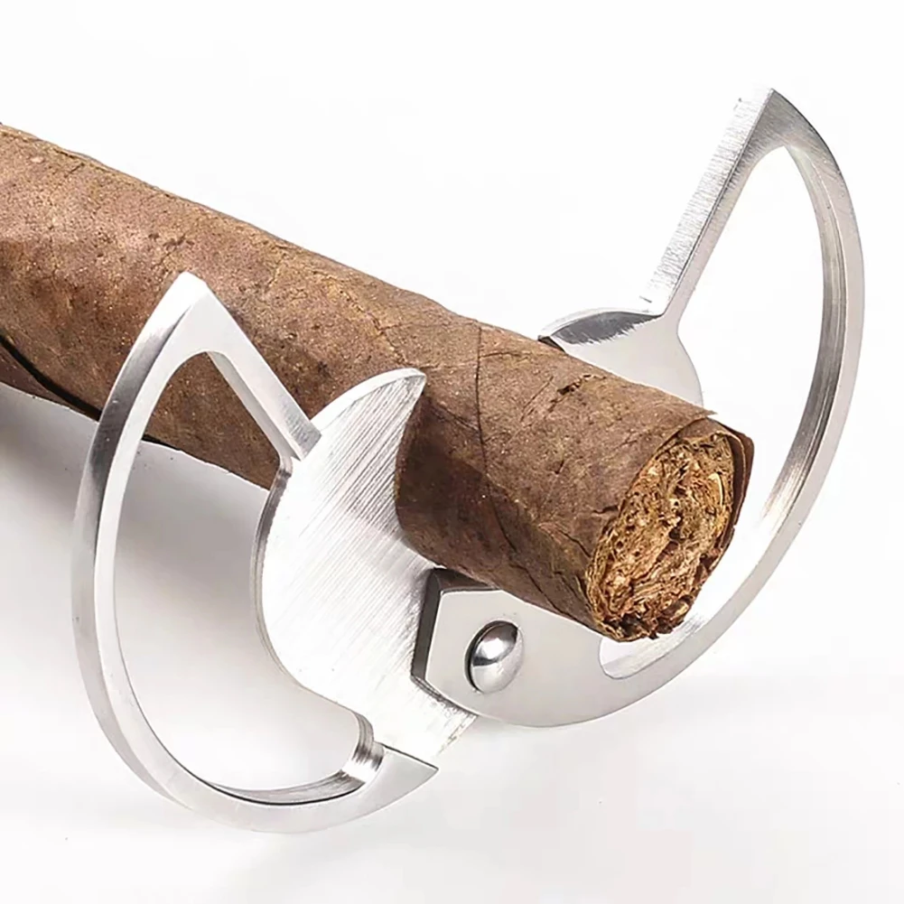 Круглый Cohiba Нержавеющая сталь Карманный Каттер для сигар Ножи двойные лопасти