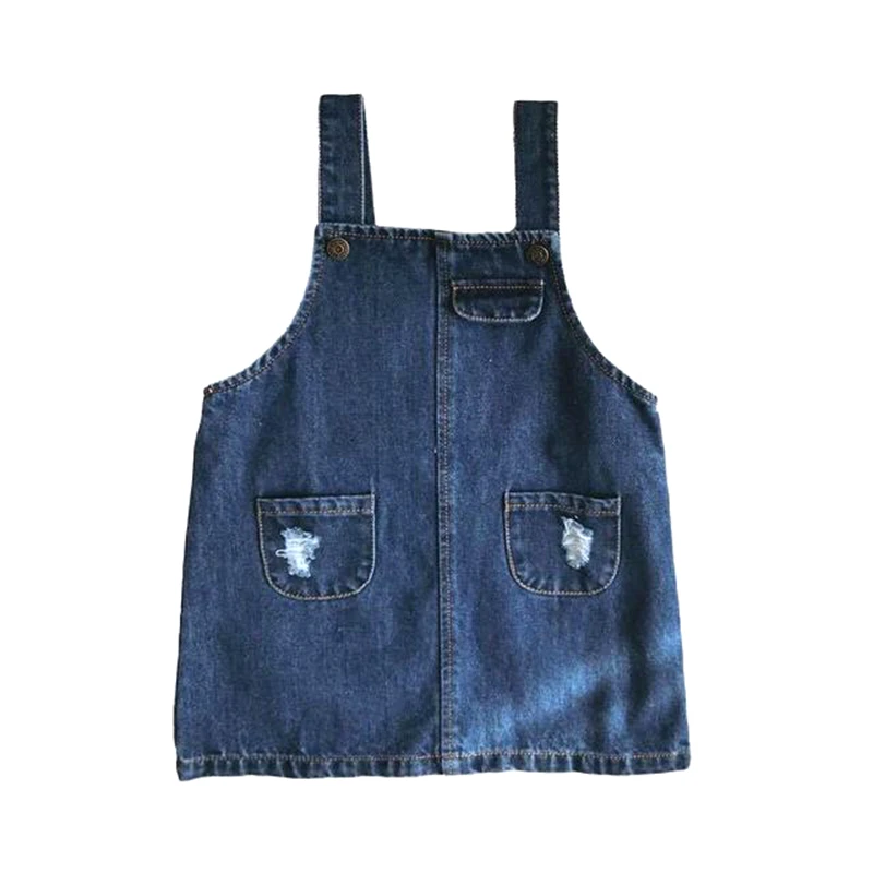 Джинсовая юбка на лямках для девочек демисезонная короткая джинсовая без