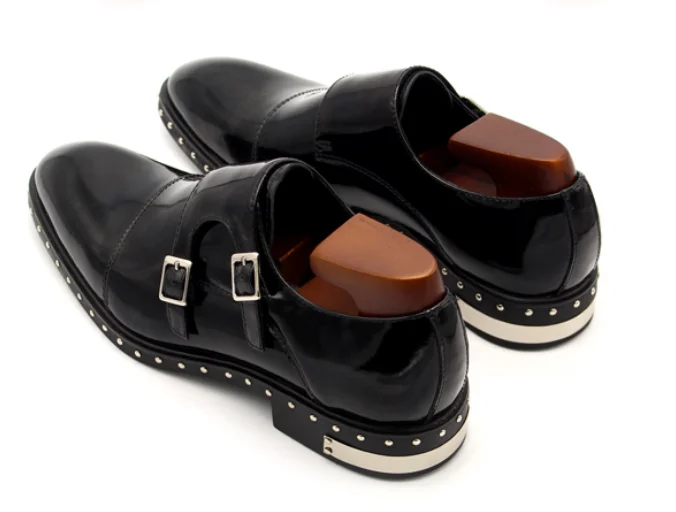 Мужские туфли на плоской подошве с заклепками|Туфли| |