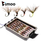 Bimoo 24 шт.кор. Tenkara мухи Водонепроницаемая коробка для мух Размер 12 зазубренный крючок Tenkara нахлыстовая приманка
