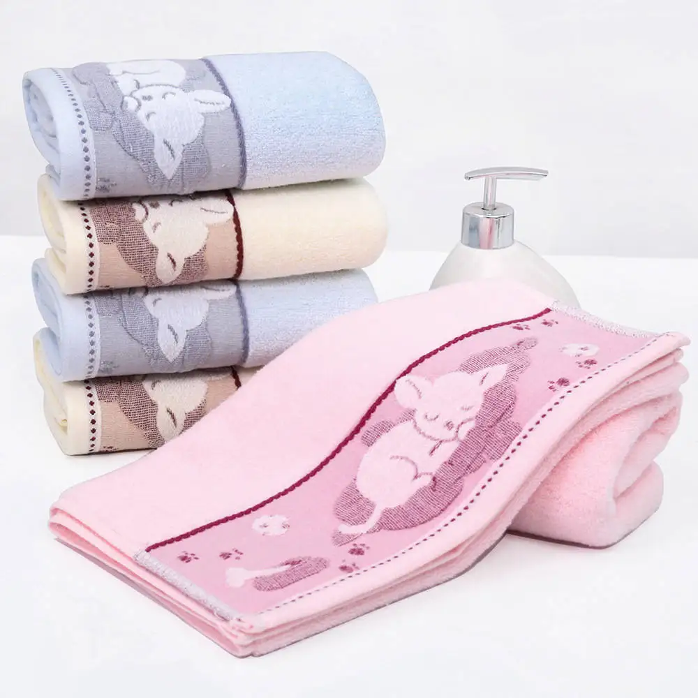 

Cusack 34 x 75 cm Cartoon Cat Adults Women Hand Hair Face Towel for Children Students 3 Colors Cotton Soft Rectangle