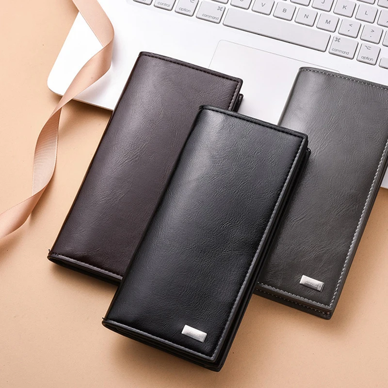 

Men Wallets Fashion Long Brand Coin Bag High Capacity ID Wallet Zipper Clutch Mobile Phone Bag Male Bolsa