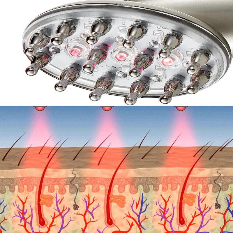 Массажная импортная USB расческа для ухода за волосами электрическая лазерная от